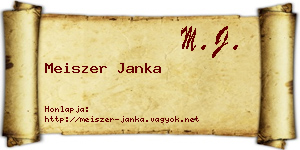 Meiszer Janka névjegykártya